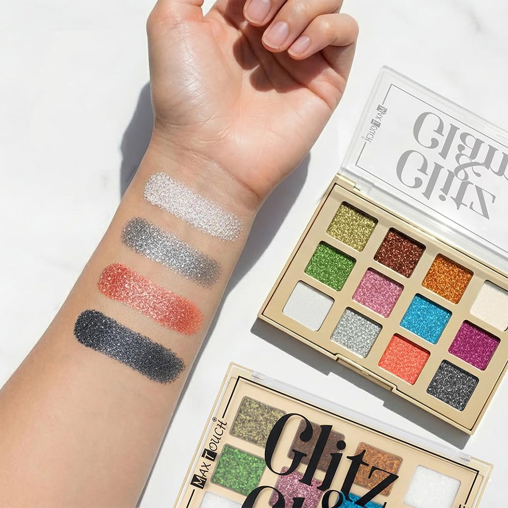 Max Touch Glitz & Glam Glitter Eyeshadow Palette (12 Colours) MT-2573