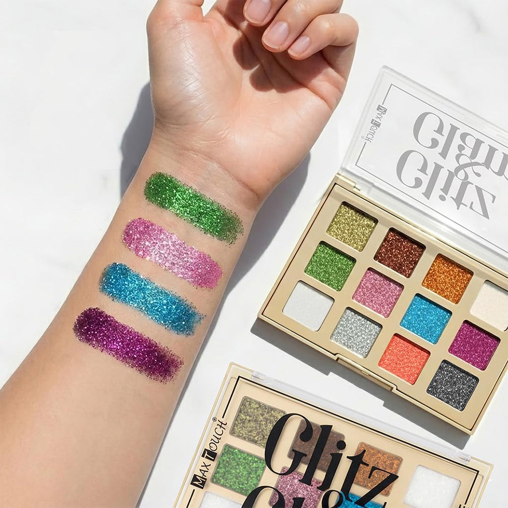 Max Touch Glitz & Glam Glitter Eyeshadow Palette (12 Colours) MT-2573