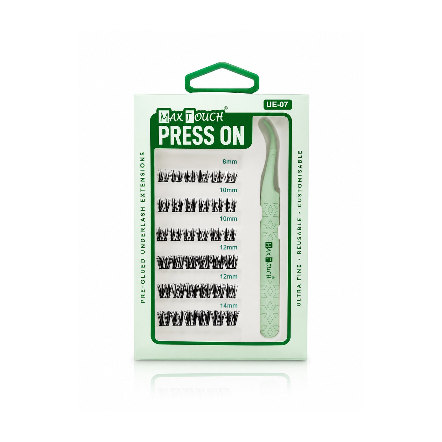 Max Touch Press On – Pre-Glued Underlash Extensions | Reusable Cluster Lashes, 20 Styles