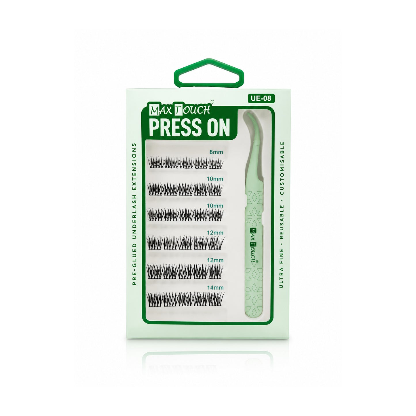 Max Touch Press On – Pre-Glued Underlash Extensions | Reusable Cluster Lashes, 20 Styles