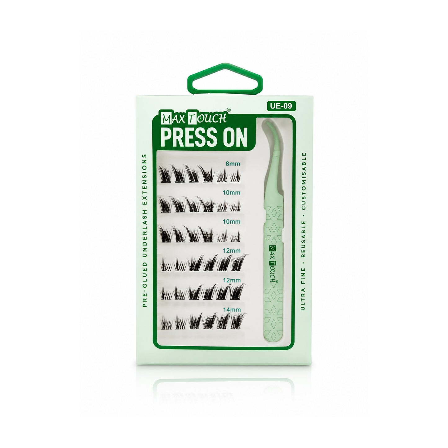 Max Touch Press On – Pre-Glued Underlash Extensions | Reusable Cluster Lashes, 20 Styles