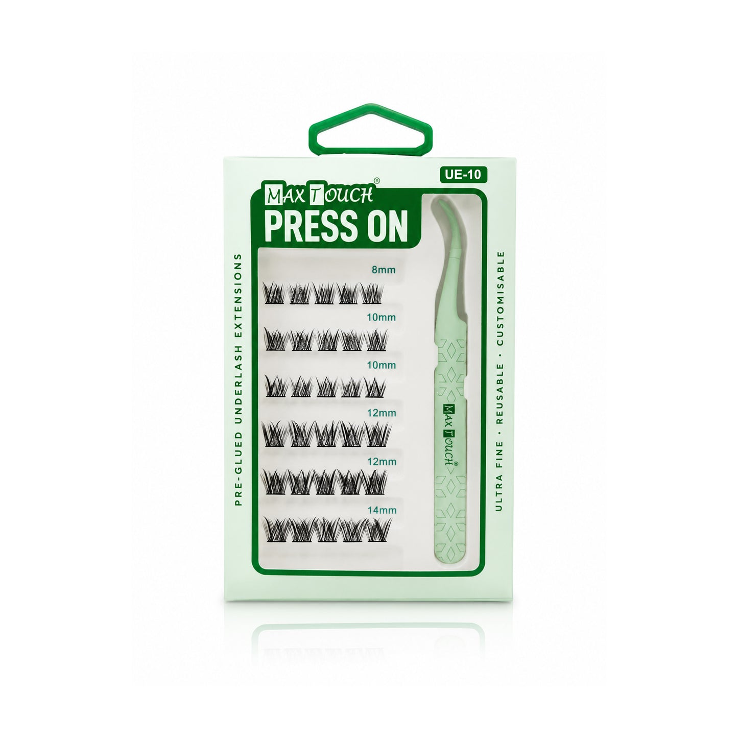 Max Touch Press On – Pre-Glued Underlash Extensions | Reusable Cluster Lashes, 20 Styles