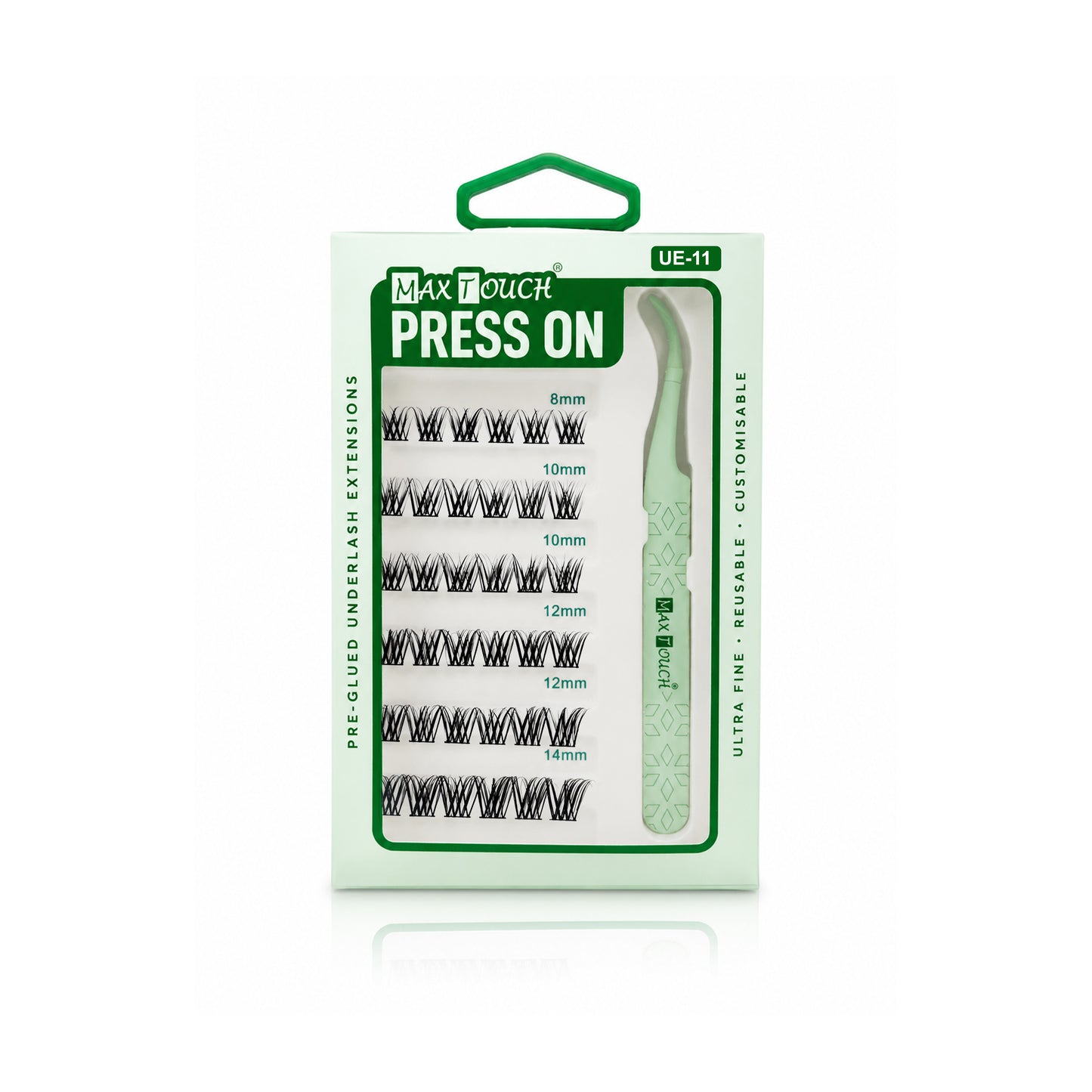 Max Touch Press On – Pre-Glued Underlash Extensions | Reusable Cluster Lashes, 20 Styles