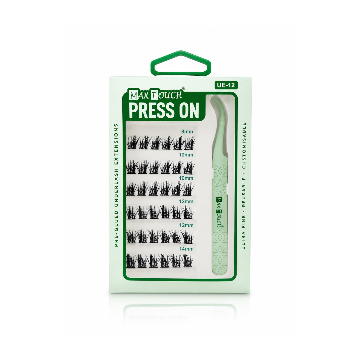 Max Touch Press On – Pre-Glued Underlash Extensions | Reusable Cluster Lashes, 20 Styles