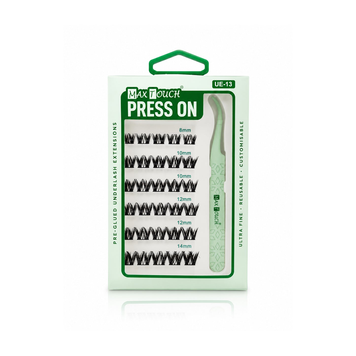Max Touch Press On – Pre-Glued Underlash Extensions | Reusable Cluster Lashes, 20 Styles