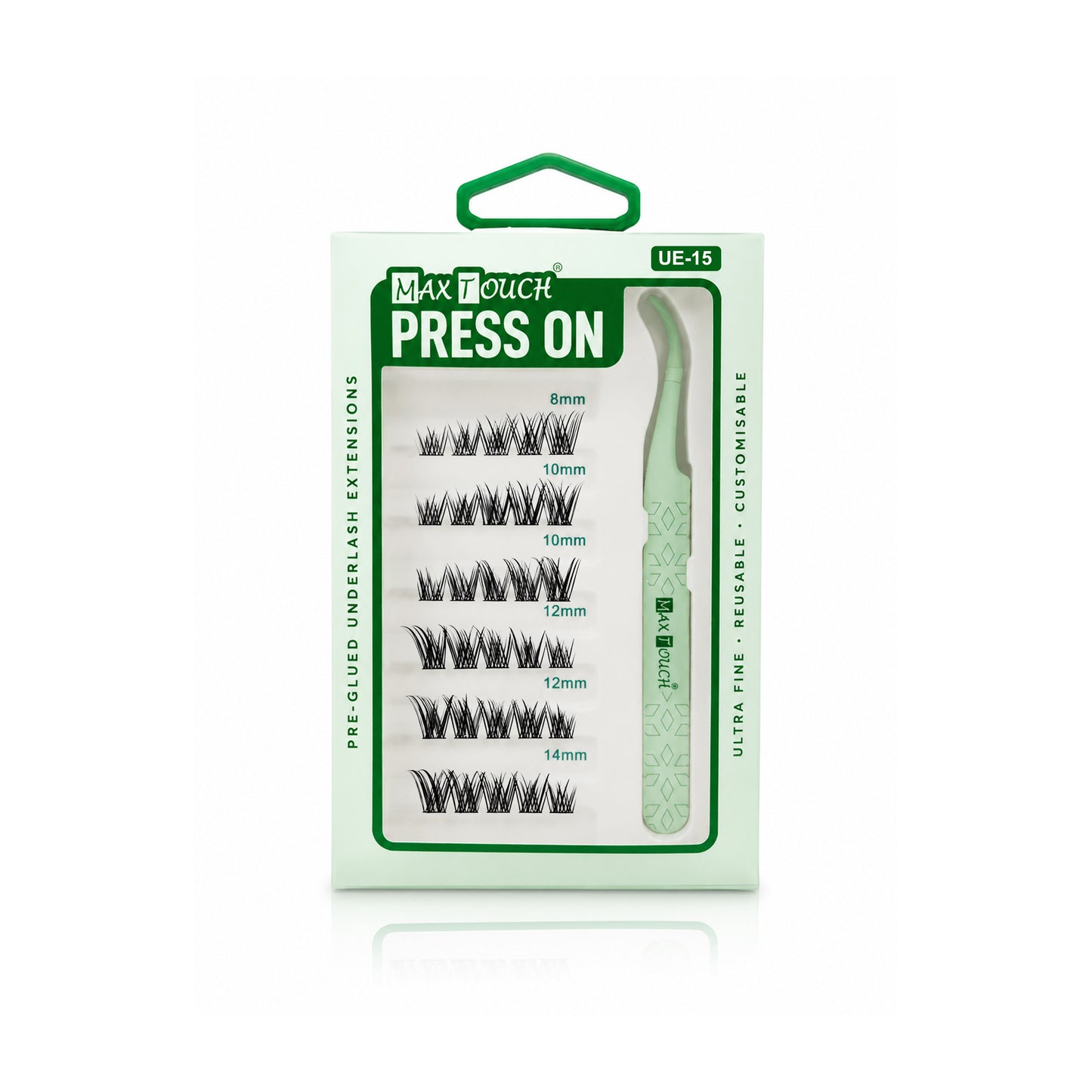 Max Touch Press On – Pre-Glued Underlash Extensions | Reusable Cluster Lashes, 20 Styles