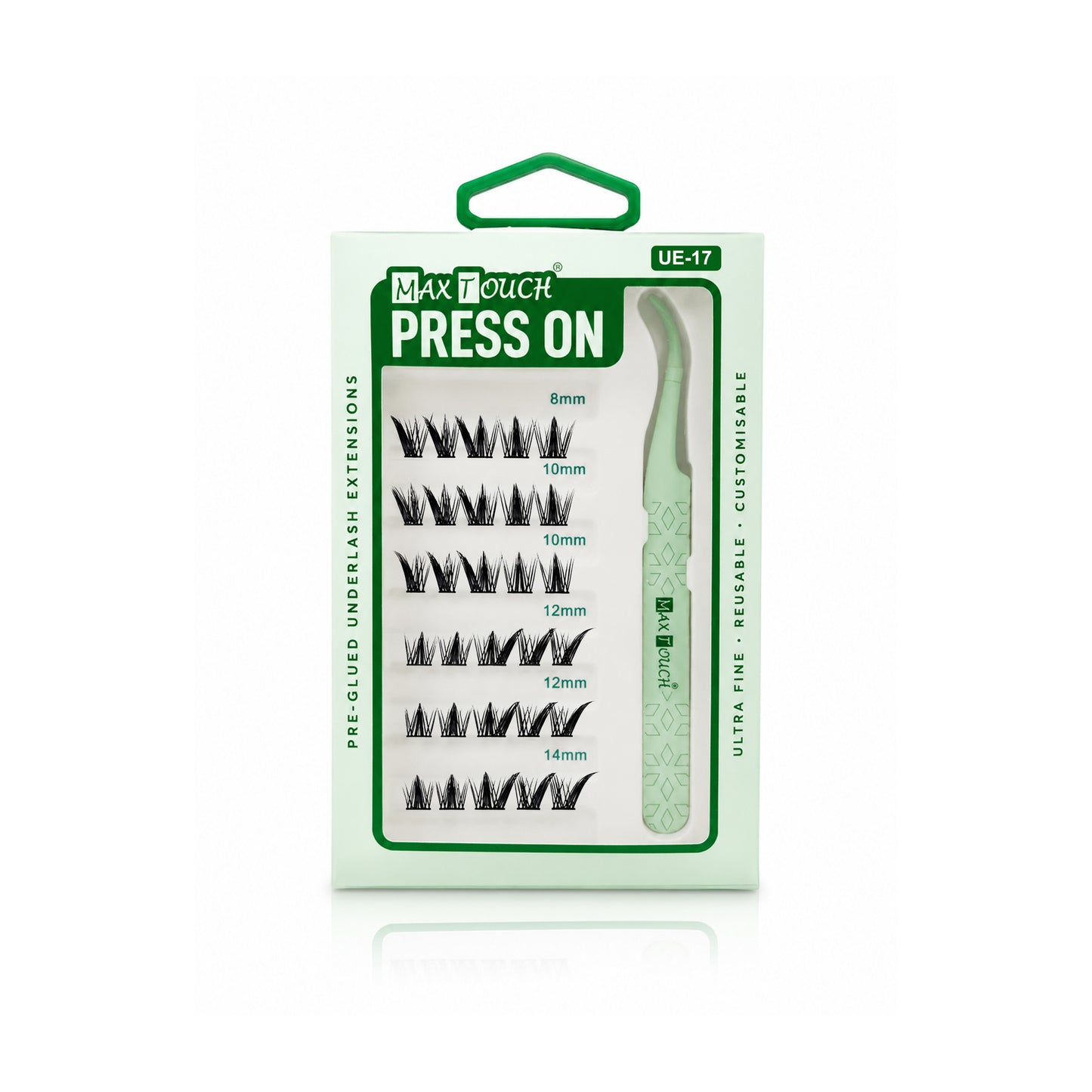 Max Touch Press On – Pre-Glued Underlash Extensions | Reusable Cluster Lashes, 20 Styles