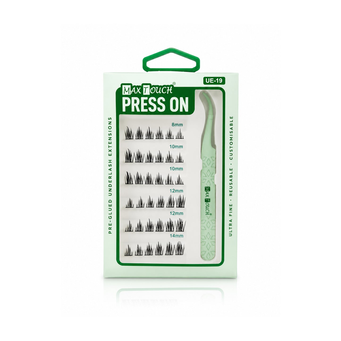 Max Touch Press On – Pre-Glued Underlash Extensions | Reusable Cluster Lashes, 20 Styles